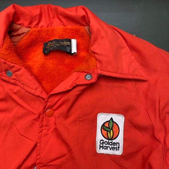 Vintage Golden Harvest Jacket Orange 1970s - Picture 4 of 7